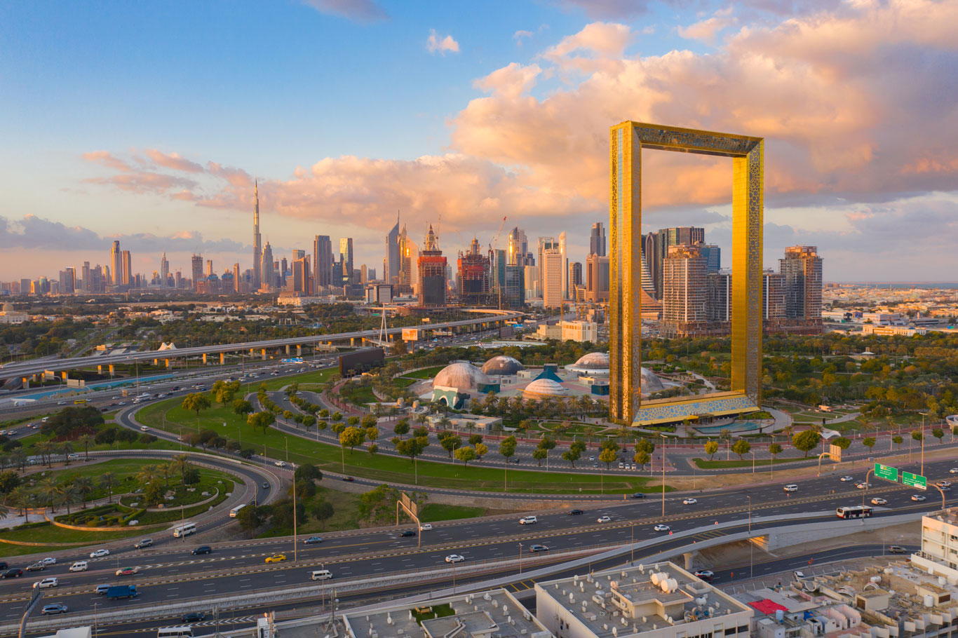 Dubai Frame and Downtown skyline